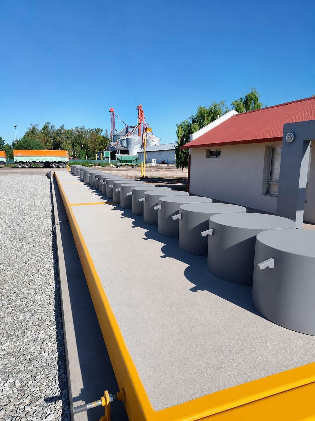 Balanzas Bitren para camiones — instalación en plataforma de hormigón